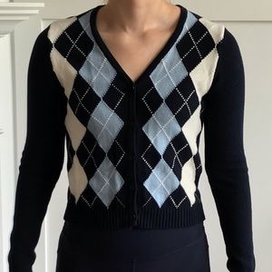 Brandy Melville argyle cardigan